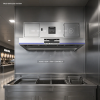 Hotte de ventilation commerciale intégrée ESP avec cellule lavable et ventilateur intégré pour restaurants