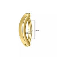 Gaby Bijou de corps unisexe en acier inoxydable 316L certifié ASTM, piercing de nombril plaqué or 14G, sans nickel, double fixation, pour mariage