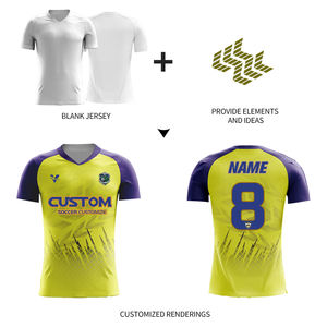 Футбольная футболка с сублимационной печатью для мужчин, новый сезон, с коротким рукавом, вышитым логотипом, быстросохнущая, дышащая спортивная одежда Z259018 - Product Image 2