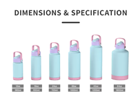 Bouteille d'eau pour enfants en acier inoxydable Hong Ling, nouveau design, 12OZ 24OZ, avec couvercle à poignée, pour l'école