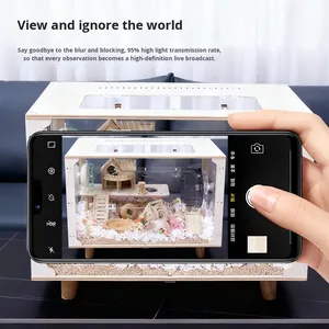 <strong>Hamster</strong> <strong>Cage</strong> Acrylic Transparent Golden Solid Button Eco-friendly <strong>Large</strong> Space Luxury Villa 80cm 100cm Breeding <strong>Cage</strong> 5kg Capacity - Product Image 3