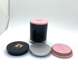 Frascos de velas con revestimiento negro de 9oz y 12oz más vendidos con tapa de madera redonda de lujo, suministro de fábrica, modelo decorativo de pino para el hogar - Product Image 5