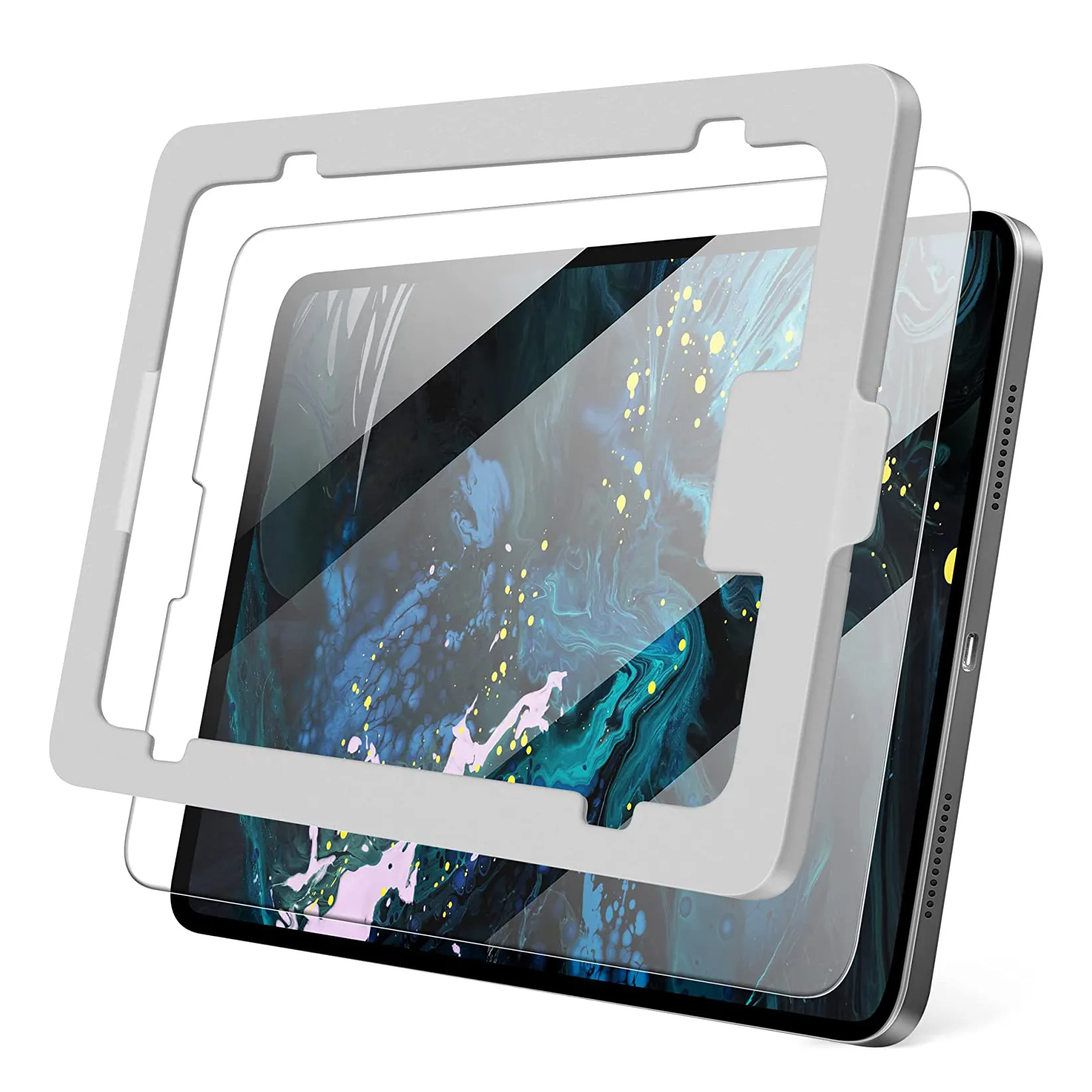 1-Touch Installation 2.5D HD Clear Anti Scratch Tempered Glass Screen Protector for iPad 2022 with Auto Alignment Kit