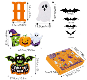 Calabaza bruja fantasma feliz Halloween pancartas guirnalda globo impreso araña <span class=keywords><strong>Web</strong></span> cubierta murciélago pegatina para fiesta de Halloween decoración de <span class=keywords><strong>la</strong></span> <span class=keywords><strong>casa</strong></span> - Product Image 5