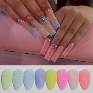 Polvo <span class=keywords><strong>de</strong></span> uñas <span class=keywords><strong>de</strong></span> Hada <span class=keywords><strong>de</strong></span> ensueño <span class=keywords><strong>de</strong></span> 8 colores al por mayor, capa ultrafina <span class=keywords><strong>de</strong></span> caramelo, pigmento reflectante holográfico iridiscente con purpurina para uñas - Product Image 1