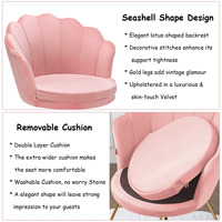 Chaise de salle à manger capitonnée en velours, design ergonomique, coussin épais, pieds en métal doré, chaise d'appoint moderne pour la maison, salle à manger, salon