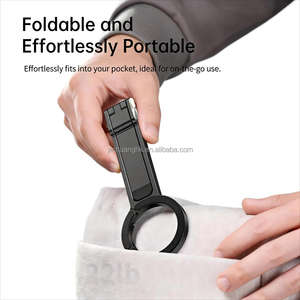 Support de téléphone magnétique rotatif à 360° en métal portable avec trépied et mousqueton – Support flexible pour voyage, bureau et diffusion en direct - Product Image 4