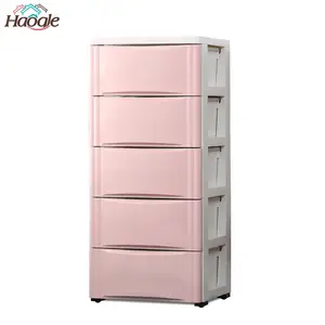 Colorful Multi-layer Kids Plastic Storage Cabinet 5Layers Bedroom Wardrobe Children Cabinets Drawers Carts