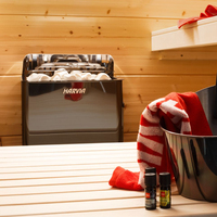 Chauffe-sauna électrique moderne Harvia en acier inoxydable avec panneau de commande 4,5 kW infrarouge lointain vapeur sèche