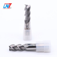UNT Wholesale Fraise à queue carrée à 3 cannelures en carbure monobloc non revêtu en acier au tungstène pour usinage CNC d'alliages d'aluminium