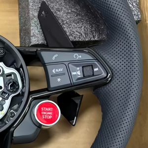 Volant de voiture en cuir personnalisé pour <span class=keywords><strong>Audi</strong></span> A7 A8 Q3 Q5 Q7 Q8 RS6 TT R8 A3 A4 B9 A5 <span class=keywords><strong>RS3</strong></span> RS4 RS5 S3 S4 S5 A6 - Product Image 3