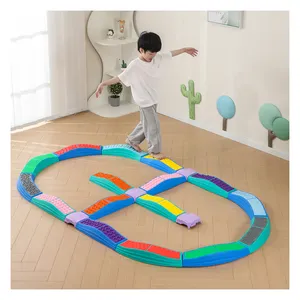 Colored Wavy Circle Balance Beams Stepping Stones for Kids Non-Slip Tactile Discs Fidget Sensory Toys for Autistic Children