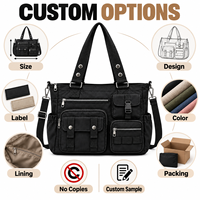 Sac fourre-tout en polyester grande capacité personnalisé pour les voyages, le travail, sac à bandoulière multi-poches avec sangle réglable