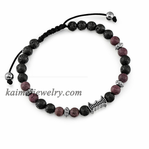 Nuovo Arrivato Logo Personalizzato Fatto A Mano Macrame Del Braccialetto di Pietra In Rilievo Dei Braccialetti Per Gli Uomini - Product Image 6