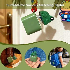 Creative Sound and Light Function Charging Frog-Shaped Small Pendant Keychain Keycap for Christmas Gift