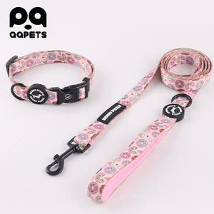 QQPETS <span class=keywords><strong>collare</strong></span> di design in morbido Nylon e guinzaglio di lusso forte riflettente per animali domestici con Logo stampato <span class=keywords><strong>personalizzato</strong></span> guinzaglio per cani - Product Image 1