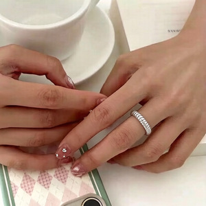 Gear Shaped Plain Band S925 Sterling Silver Women's Fashionable <b>Open</b> <b>Ring</b> For Index Finger - Product Image 1