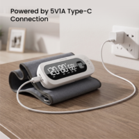TRANSTEK Tensiomètre numérique tout-en-un rechargeable à LED pour le bras, appareil de mesure de la pression artérielle avec Bluetooth