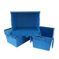 Caisses empilables pour assiettes de présentation – Conteneur de stockage en plastique pour la logistique, vente en gros de caisses empilables avec couvercle en promotion