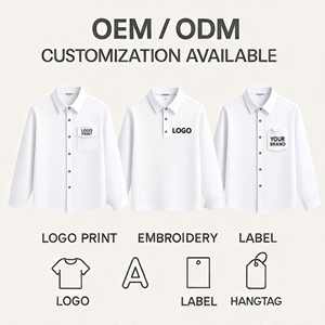 OEM ODM 디자인 긴팔 버튼업 셔츠 남성 소년 소녀용 매칭 대나무 면 버튼다운 셔츠 트윌 팬츠 반바지 - Product Image 5