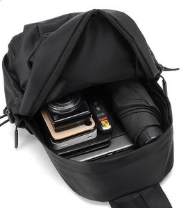 Men's Trendy <b>Black</b> Promotional <b>Backpack</b> Casual Fashionable Crossbody Chest for Motorcycle Personalized Shoulder Bag - Product Image 3