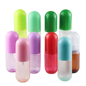 Botella de spray de plástico PET con forma de cápsula bonita de gran oferta barata para embalaje de Tóner para el cuidado de la piel