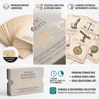 Cartes d'exploration d'instruments scientifiques vintage en plastique imprimées sur mesure OEM, pour usage familial, éducatives, cartes de collection pour guide du visiteur