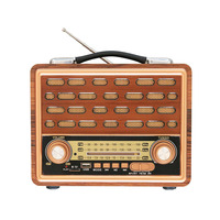 Vintage Holz-Handradio mit Bluetooth, FM/AM/SW Drei-Band-Tuning, MP3-Wiedergabe, USB- und TF-Kartensteckplatz für Heimdekoration und Outdoor