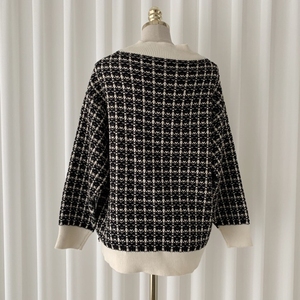 Cardigan Tendance Manches Longues à Grandes Poches en <span class=keywords><strong>Maille</strong></span> <span class=keywords><strong>Plaid</strong></span> Femme 6731# - Product Image 6