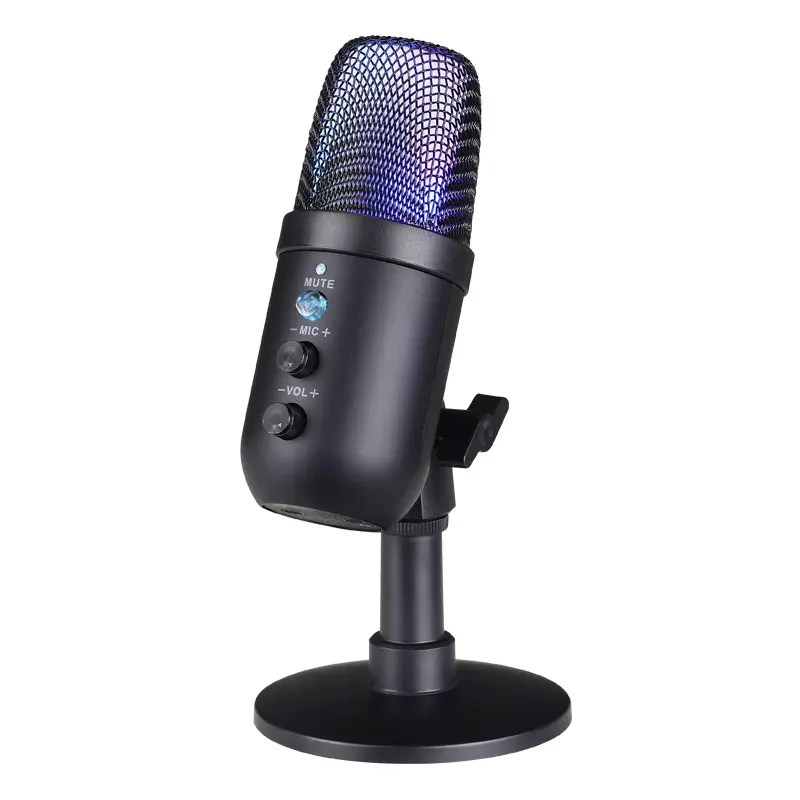 Rgb Usb Wired Podcast Microfone Com Fio Profissional Pedestal Para Studio Recording Condenser Gaming Microphone For PC Computers