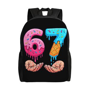 Ba lô thời trang đường phố in hình kem donut chảy, phong cách Pop Art Graffiti, dành cho nam thiếu niên, nhà cung cấp bán buôn, giao hàng tận nơi. - Product Image 2