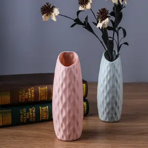 Vaso de plástico para flores decoração, vaso decorativo moderno de plástico para sala de estar