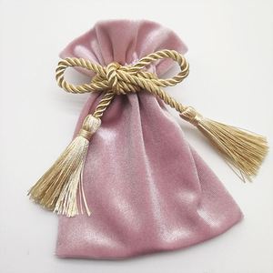 Velvet Customizable Screen Printed Drawstring Pouch European Style Wedding Candy Bag Party <b>Favors</b> <b>Box</b> Packaging Valentine's Bag - Product Image 2