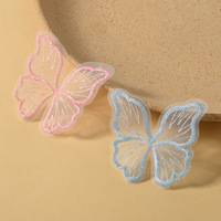 Vente chaude Papillon Broderie Patch Organza Polyester Dentelle Tissu pour Vêtements Accessoires Couture Décoration