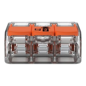 Wagos 221-413 nối nối đòn bẩy trong suốt nhà ở 4 mm 3-Conductor cho tất cả các loại dây dẫn 32A 450V 4kV <span class=keywords><strong>DIN</strong></span>-35 Đường Sắt - Product Image 4