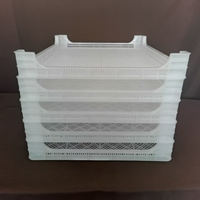 Plateau de congélation perforé en plastique pour fruits de mer, empilable, en maille, pour séchage, en PEHD de qualité alimentaire pour la transformation des produits aquatiques