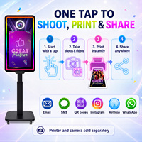 Newly 21.5 Inch Touch Screen Electric Lifting Mirror Photobooth Machine Photo Mirror Booth Selfie Digital Mirror Photo Booth