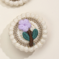 Cn 4Pcs Mini Gebreide Fruitbloem Haarclip Ronde Vorm Handgemaakte Gehaakte Haaraccessoires Voor Baby Meisjes