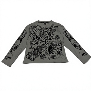 Maglia da Uomo Grigia a Maniche Lunghe con Grafica, Girocollo, Stile Streetwear, in Maglia Pesante 2026 - Product Image 4