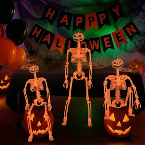 Décoration d'Halloween transfrontalière : Crâne de citrouille, ornements de <span class=keywords><strong>squelette</strong></span> simulé, jouet d'effaroucheur effrayant en plastique pour usage intérieur - Product Image 2