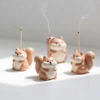Ornements suspendus en céramique personnalisables de 3-4 pouces en forme d'écureuil, mignons animaux de la forêt en porcelaine, décorations de Noël pour la maison en automne