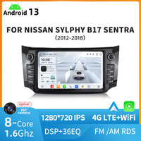 Autoradio Android 13 1280*720 IPS Car-play 4G LTE Navigateur pour NISSAN SYLPHY B17 SENTRA 2012-2018
