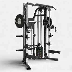 جهاز سميث الرياضي الشامل من دي دبليو سبورتس للصالة الرياضية المنزلية مع رف للقرفصاء، هيكل من الحديد والفولاذ، مجموعة أوزان 160 كجم - Product Image 2