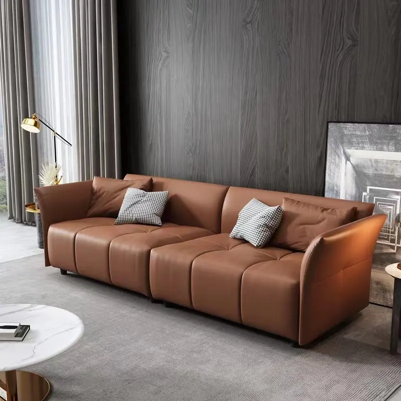Furnitur Ruang Tamu Modern Set Sofa 3 Kursi Bahan Kulit