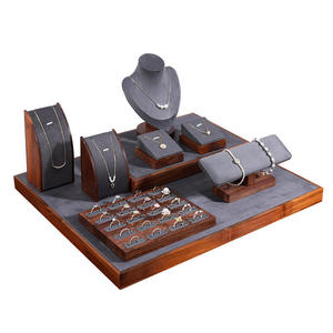 Présentoir rectangulaire en bois fait main pour bijoux de corps et boucles d'oreilles, support personnalisé pour bijoux, ensemble de présentation pour vitrine - Product Image 1