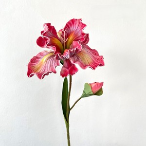 Fleur artificielle <span class=keywords><strong>Iris</strong></span> Alice à double tête, tige courte de 45 cm, en EVA, toucher naturel, couleur peinture à l'huile, pour décoration intérieure - Product Image 4