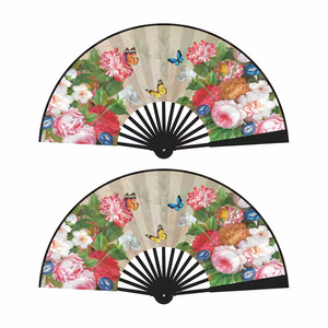 Venta al por mayor de fábrica: Abanicos plegables de bambú estilo chino con diseño de peonías y rosas; Abanicos tradicionales chinos hechos a mano para <span class=keywords><strong>el</strong></span> Año Nuevo Chino - Product Image 6