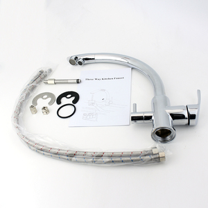 ก๊อกน้ำหรูหรา ปราศจากสารตะกั่ว สแตนเลส 304 แบบสามทาง น้ำร้อน น้ำเย็น น้ำกรอง สำหรับอ่างล้างจานในครัว แบบรูเดียว - Product Image 5