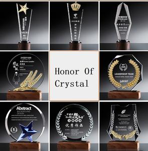 ميدالية تكريم خشب كريستال منحوتة بالليزر حسب الطلب ميدالية من الزجاج الكريستالي لوحة جائزة - Product Image 3