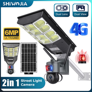 Luz de Rua Solar 100W com Câmera de Segurança Integrada Wi-Fi Sem Fio Visão Noturna AI à Prova d'Água Lente Dupla APP V380/V380pro 1 Ano - Product Image 2